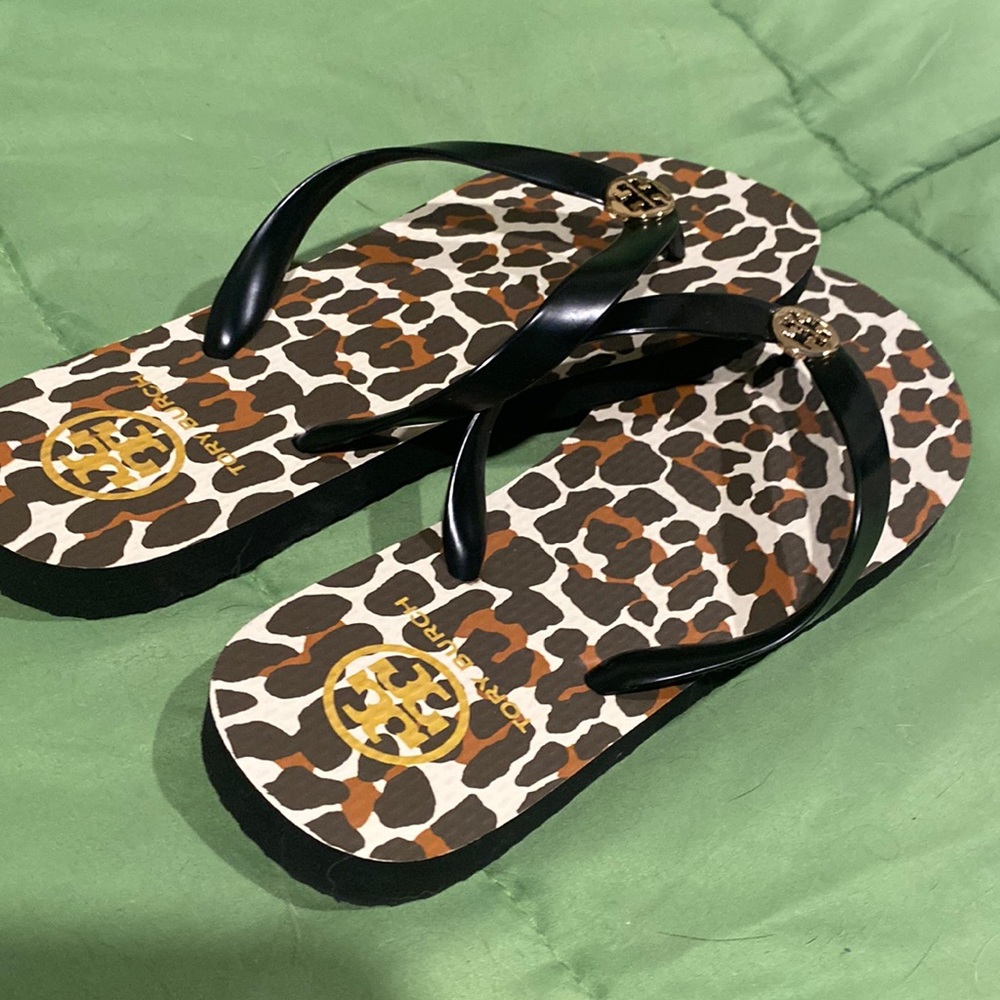 New but no tags! Leopard flip flops - never worn!